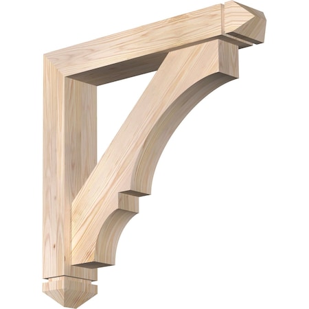Ekena Millwork Balboa Arts and Crafts Smooth Bracket w/ Offset Brace, Douglas Fir, 5 1/2"W x 30"D x 30"H BKT0604X30X30BOA03SDF